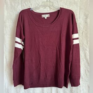 Pink Rose Maroon Knit Top